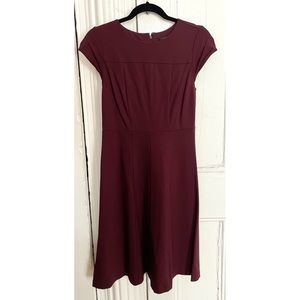 Ann Taylor Burgundy Midi Dress